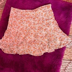 Orange Floral short /skirt